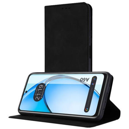 Funda Libro de Polipiel con tarjetero para Oppo A60 5G color Negra