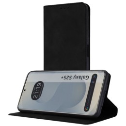 Funda Libro de Polipiel con tarjetero para Samsung Galaxy S25+ Plus 5G color Negra