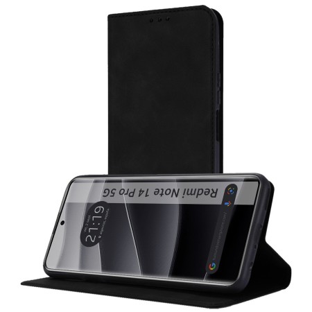 Funda Libro de Polipiel con tarjetero para Xiaomi Redmi Note 14 Pro 5G color Negra