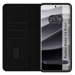 Funda Libro de Polipiel con tarjetero para Xiaomi Redmi Note 14 Pro+ Plus 5G color Negra 2
