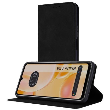 Funda Libro de Polipiel con tarjetero para Zte Blade A35 / A55 color Negra
