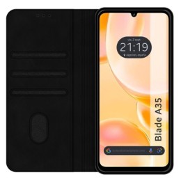 Funda Libro de Polipiel con tarjetero para Zte Blade A35 / A55 color Negra 2