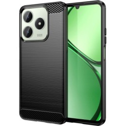 Funda Gel Tpu Tipo Carbon Negra para Realme C61 / C63 4G