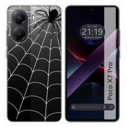 Funda Silicona Transparente para Xiaomi Poco X7 Pro 5G diseño Araña Dibujos
