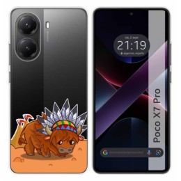 Funda Silicona Transparente para Xiaomi Poco X7 Pro 5G diseño Bufalo Dibujos