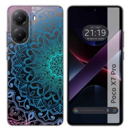 Funda Silicona Transparente para Xiaomi Poco X7 Pro 5G diseño Mandala Dibujos