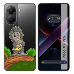 Funda Silicona Transparente para Xiaomi Poco X7 Pro 5G diseño Mono Dibujos
