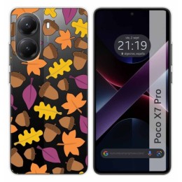 Funda Silicona Transparente para Xiaomi Poco X7 Pro 5G diseño Otoño Dibujos