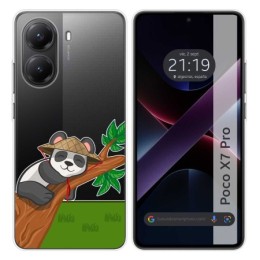 Funda Silicona Transparente para Xiaomi Poco X7 Pro 5G diseño Panda Dibujos