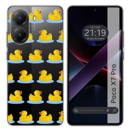 Funda Silicona Transparente para Xiaomi Poco X7 Pro 5G diseño Pato Dibujos
