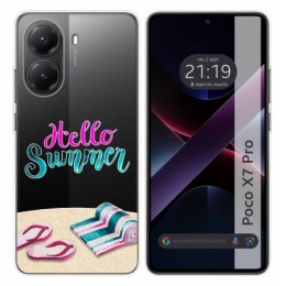 Funda Silicona Transparente para Xiaomi Poco X7 Pro 5G diseño Summer Dibujos