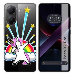 Funda Silicona Transparente para Xiaomi Poco X7 Pro 5G diseño Unicornio Dibujos