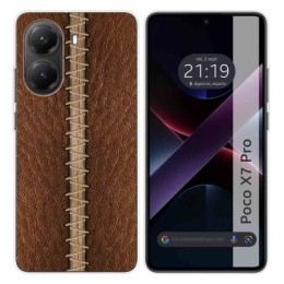 Funda Silicona para Xiaomi Poco X7 Pro 5G diseño Cuero 01 Dibujos