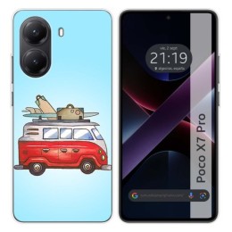 Funda Silicona para Xiaomi Poco X7 Pro 5G diseño Furgoneta Dibujos