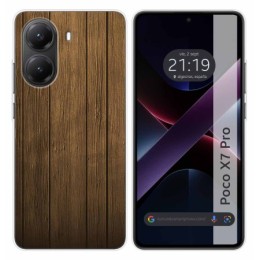 Funda Silicona para Xiaomi Poco X7 Pro 5G diseño Madera Dibujos