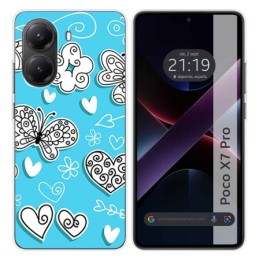 Funda Silicona para Xiaomi Poco X7 Pro 5G diseño Mariposas Dibujos