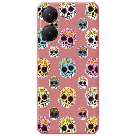 Funda Silicona Líquida Rosa para Xiaomi Poco X7 Pro 5G diseño Catrina Dibujos