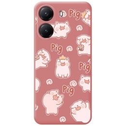 Funda Silicona Líquida Rosa para Xiaomi Poco X7 Pro 5G diseño Cerdos Dibujos
