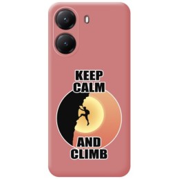 Funda Silicona Líquida Rosa para Xiaomi Poco X7 Pro 5G diseño Hombre Escalada Dibujos