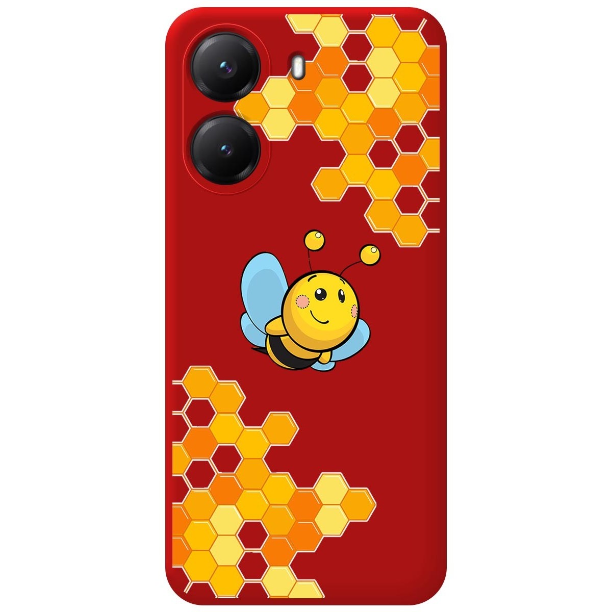 Funda Silicona Líquida Roja para Xiaomi Poco X7 Pro 5G diseño Abeja Dibujos
