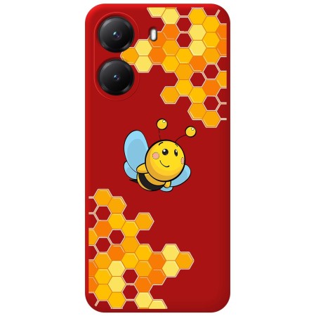Funda Silicona Líquida Roja para Xiaomi Poco X7 Pro 5G diseño Abeja Dibujos