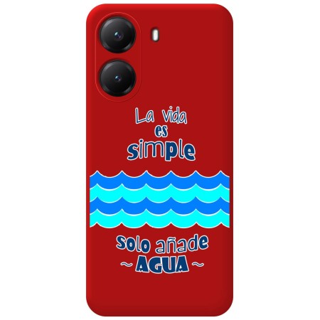 Funda Silicona Líquida Roja para Xiaomi Poco X7 Pro 5G diseño Agua Dibujos