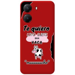 Funda Silicona Líquida Roja para Xiaomi Poco X7 Pro 5G diseño Vaca Dibujos