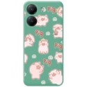 Funda Silicona Líquida Verde para Xiaomi Poco X7 Pro 5G diseño Cerdos Dibujos