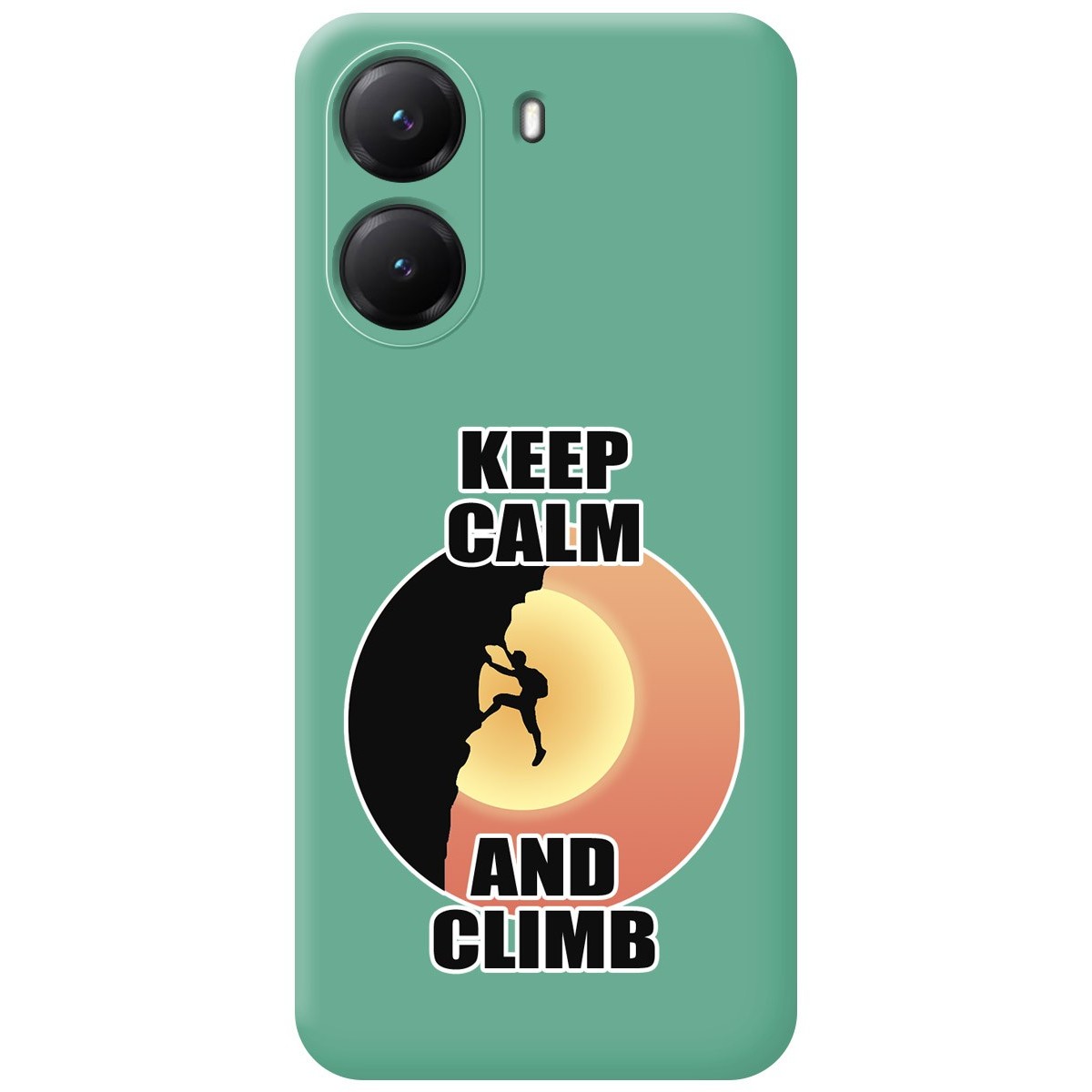 Funda Silicona Líquida Verde para Xiaomi Poco X7 Pro 5G diseño Hombre Escalada Dibujos