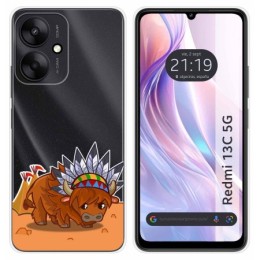 Funda Silicona Transparente para Xiaomi Redmi 13C 5G diseño Bufalo Dibujos