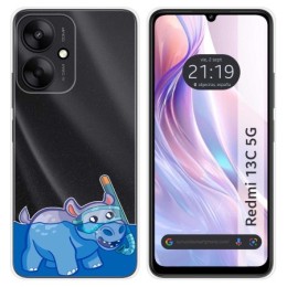 Funda Silicona Transparente para Xiaomi Redmi 13C 5G diseño Hipo Dibujos