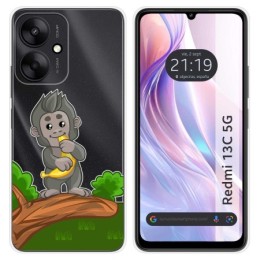 Funda Silicona Transparente para Xiaomi Redmi 13C 5G diseño Mono Dibujos