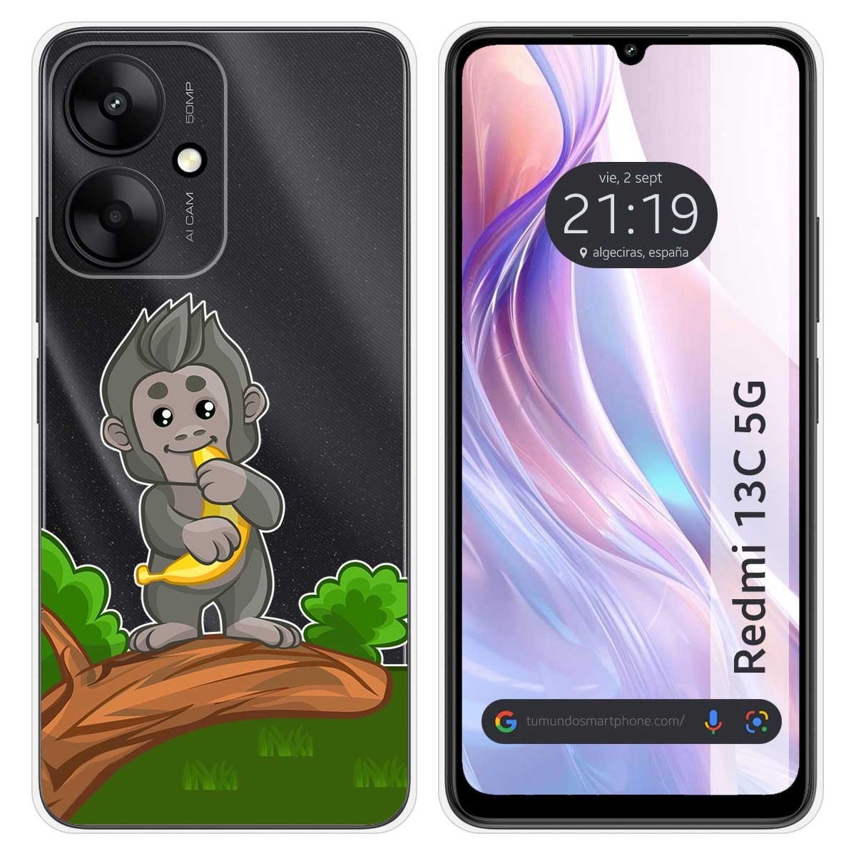 Funda Silicona Transparente para Xiaomi Redmi 13C 5G diseño Mono Dibujos