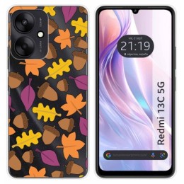 Funda Silicona Transparente para Xiaomi Redmi 13C 5G diseño Otoño Dibujos