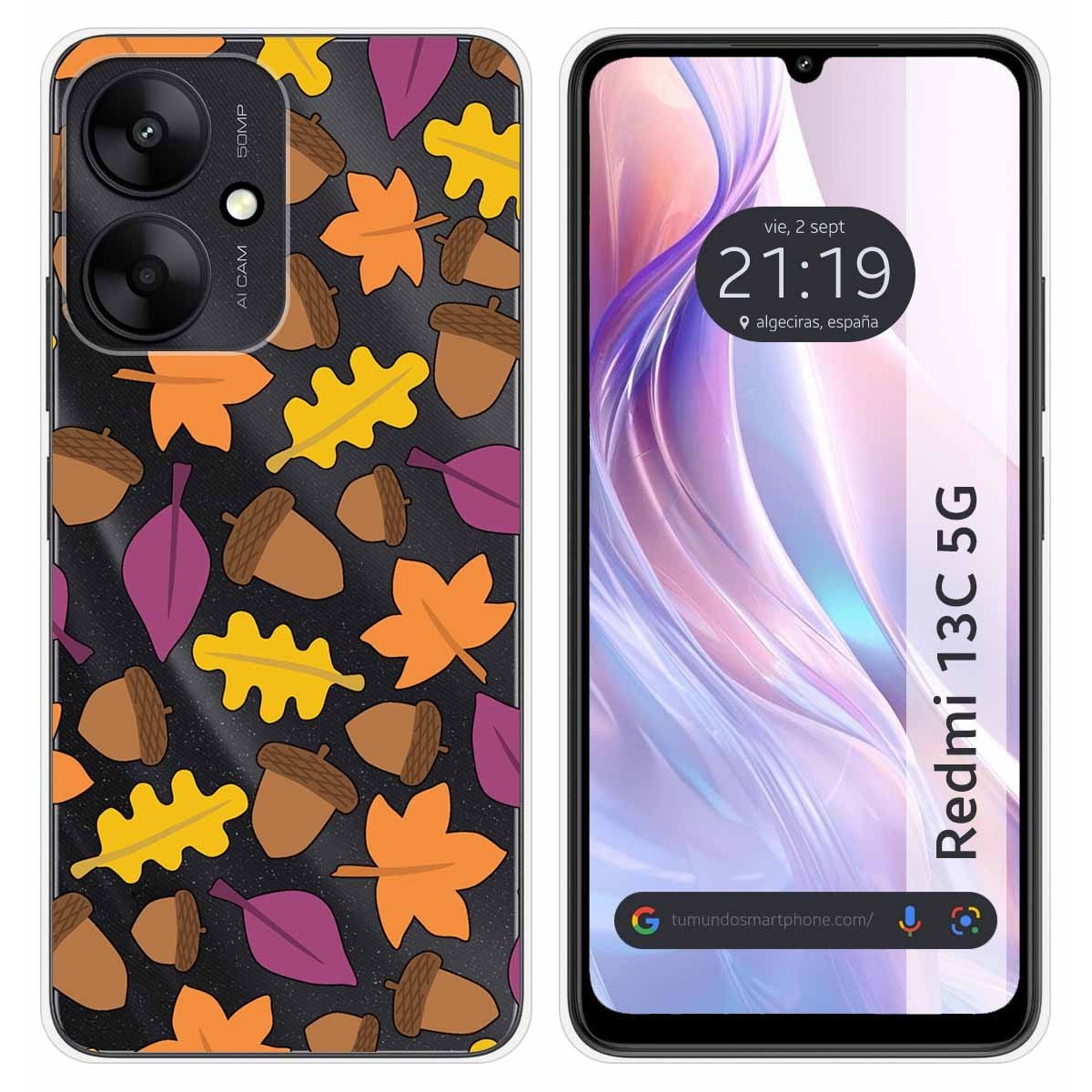 Funda Silicona Transparente para Xiaomi Redmi 13C 5G diseño Otoño Dibujos