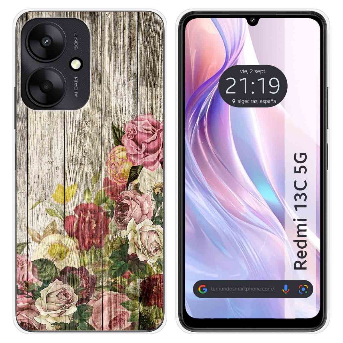 Funda Silicona para Xiaomi Redmi 13C 5G diseño Madera 08 Dibujos