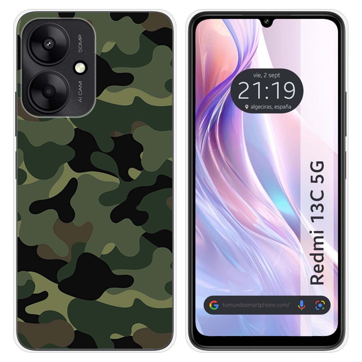 Funda Silicona para Xiaomi Redmi 13C 5G diseño Camuflaje Dibujos