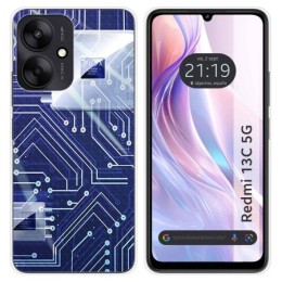 Funda Silicona para Xiaomi Redmi 13C 5G diseño Circuito Dibujos