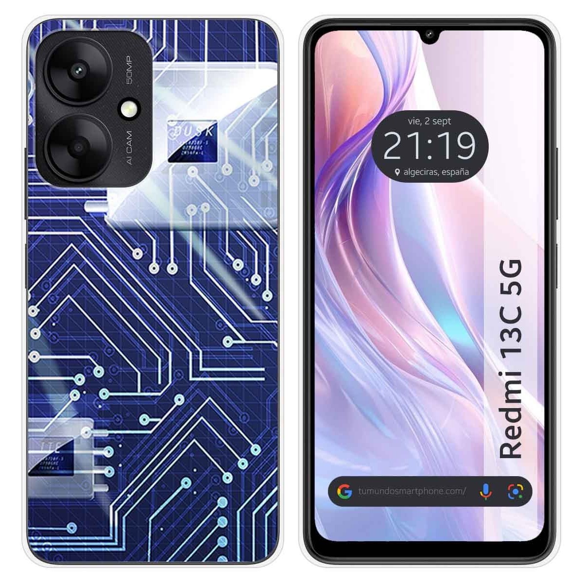 Funda Silicona para Xiaomi Redmi 13C 5G diseño Circuito Dibujos