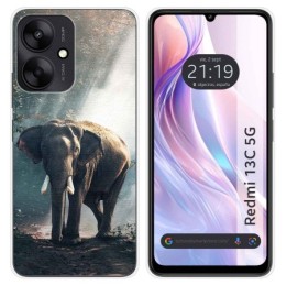 Funda Silicona para Xiaomi Redmi 13C 5G diseño Elefante Dibujos