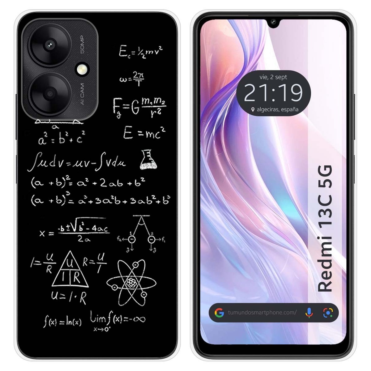 Funda Silicona para Xiaomi Redmi 13C 5G diseño Formulas Dibujos