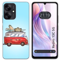 Funda Silicona para Xiaomi Redmi 13C 5G diseño Furgoneta Dibujos