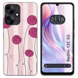 Funda Silicona para Xiaomi Redmi 13C 5G diseño Flores Vintage Dibujos