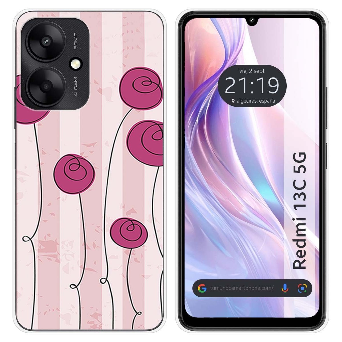 Funda Silicona para Xiaomi Redmi 13C 5G diseño Flores Vintage Dibujos