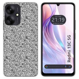 Funda Silicona para Xiaomi Redmi 13C 5G diseño Letras Dibujos
