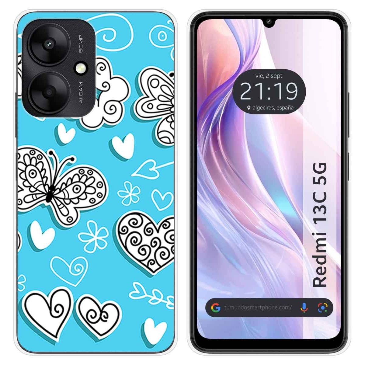 Funda Silicona para Xiaomi Redmi 13C 5G diseño Mariposas Dibujos