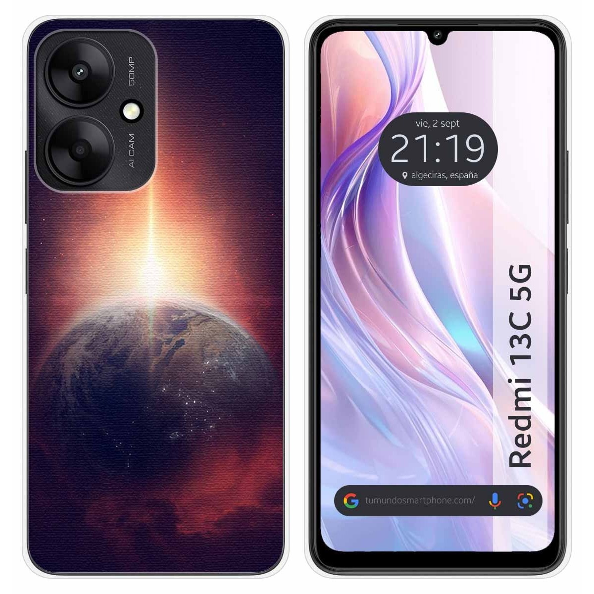 Funda Silicona para Xiaomi Redmi 13C 5G diseño Tierra Dibujos