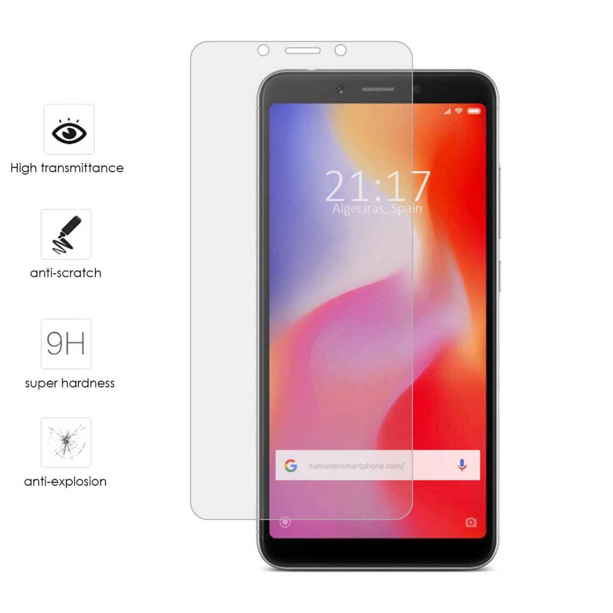 Protector Cristal Templado para Xiaomi Redmi 6 / 6A Vidrio