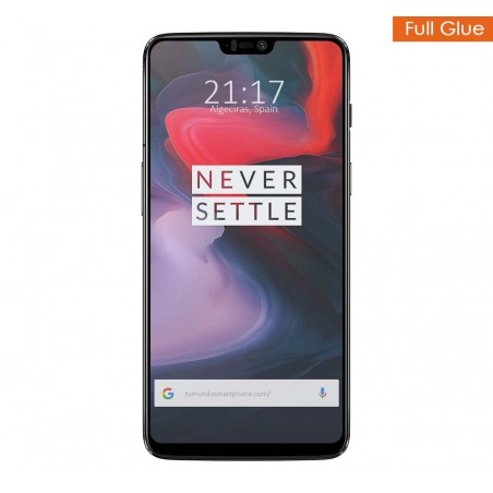 Protector Cristal Templado Completo Full Glue Negro para Oneplus 6 Vidrio