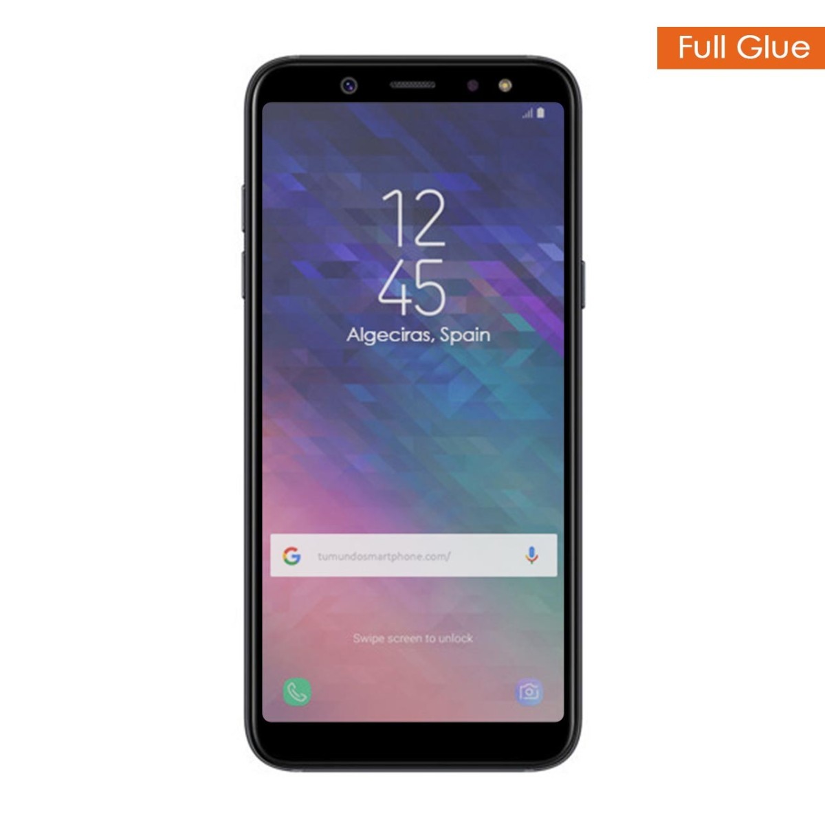 Protector Cristal Templado Completo Full Glue Negro para Samsung Galaxy A6 (2018) Vidrio